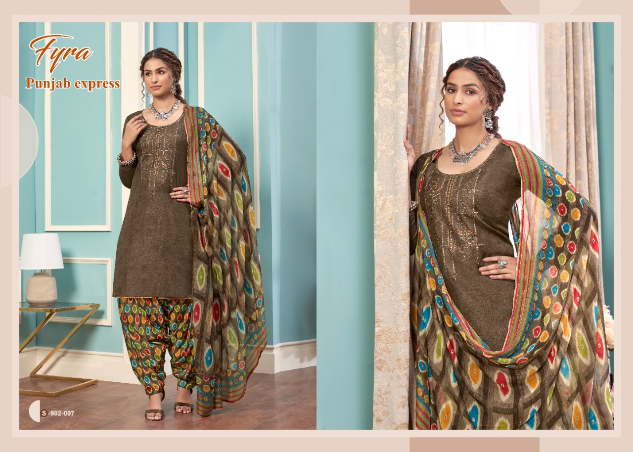 Fyra Punjab Express Vol  2 Cotton Fancy Embroidery Dress Material Catalog