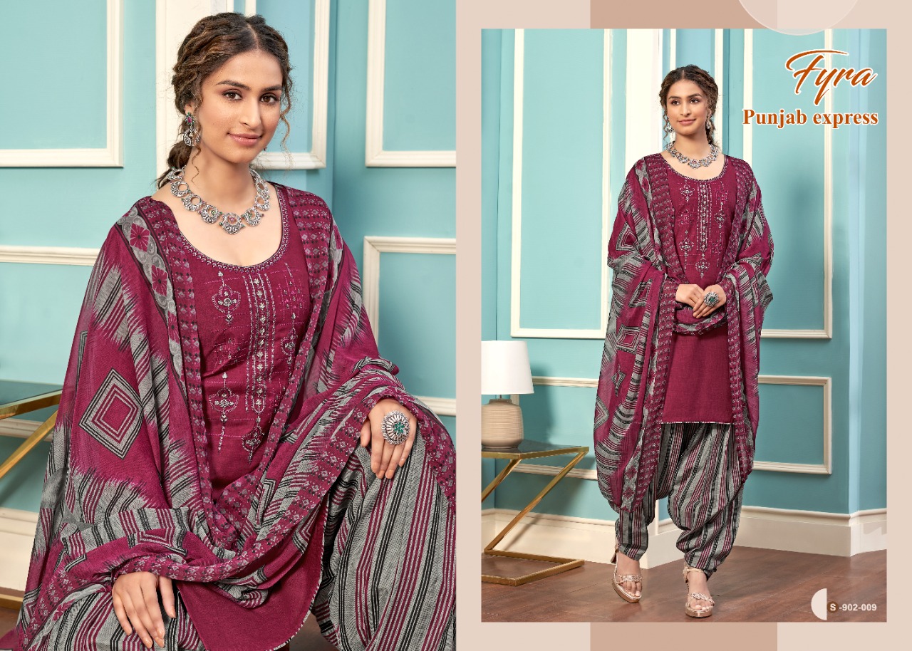 Fyra Punjab Express Vol  2 Cotton Fancy Embroidery Dress Material Catalog