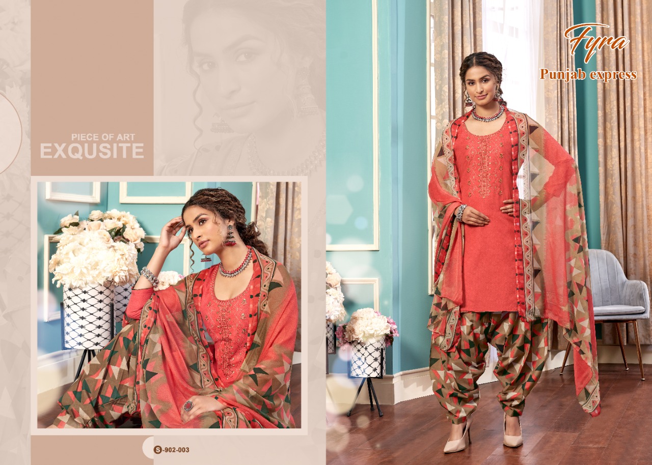 Fyra Punjab Express Vol  2 Cotton Fancy Embroidery Dress Material Catalog