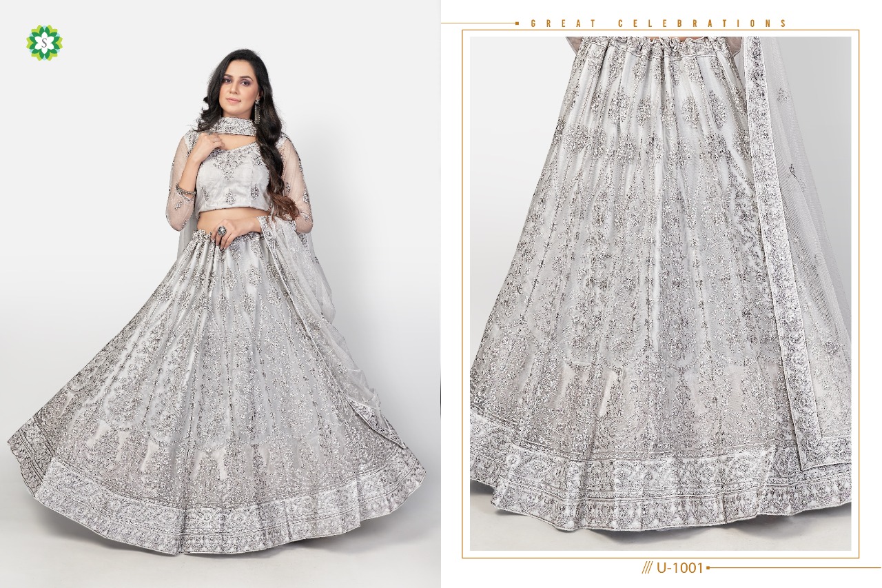 Gray 1001  Lehenga Choli With Dupatta  Designer Collection