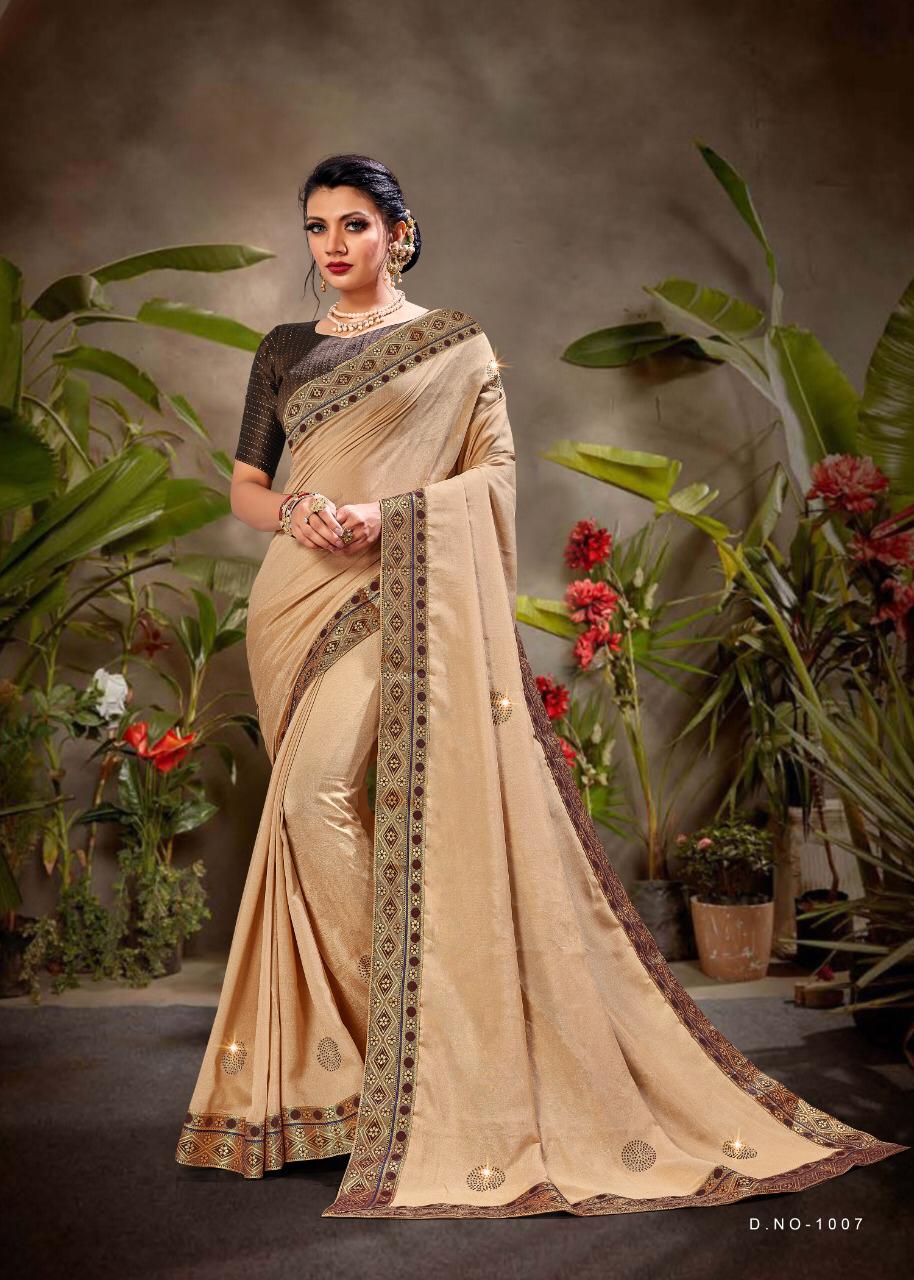 Ranjna Flavour Fancy Border Blouse Siroski Butta Designer Saree Collection