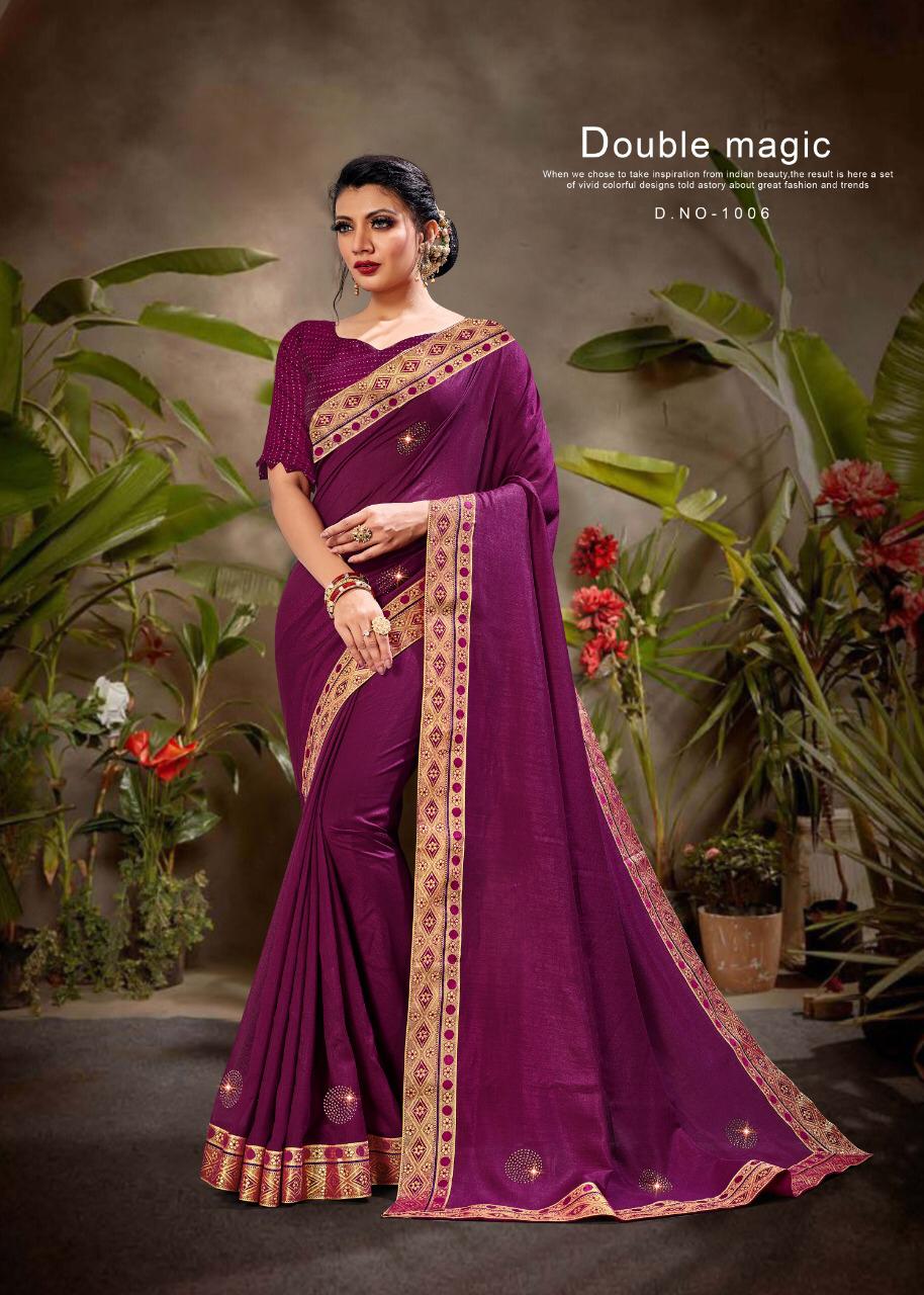 Ranjna Flavour Fancy Border Blouse Siroski Butta Designer Saree Collection