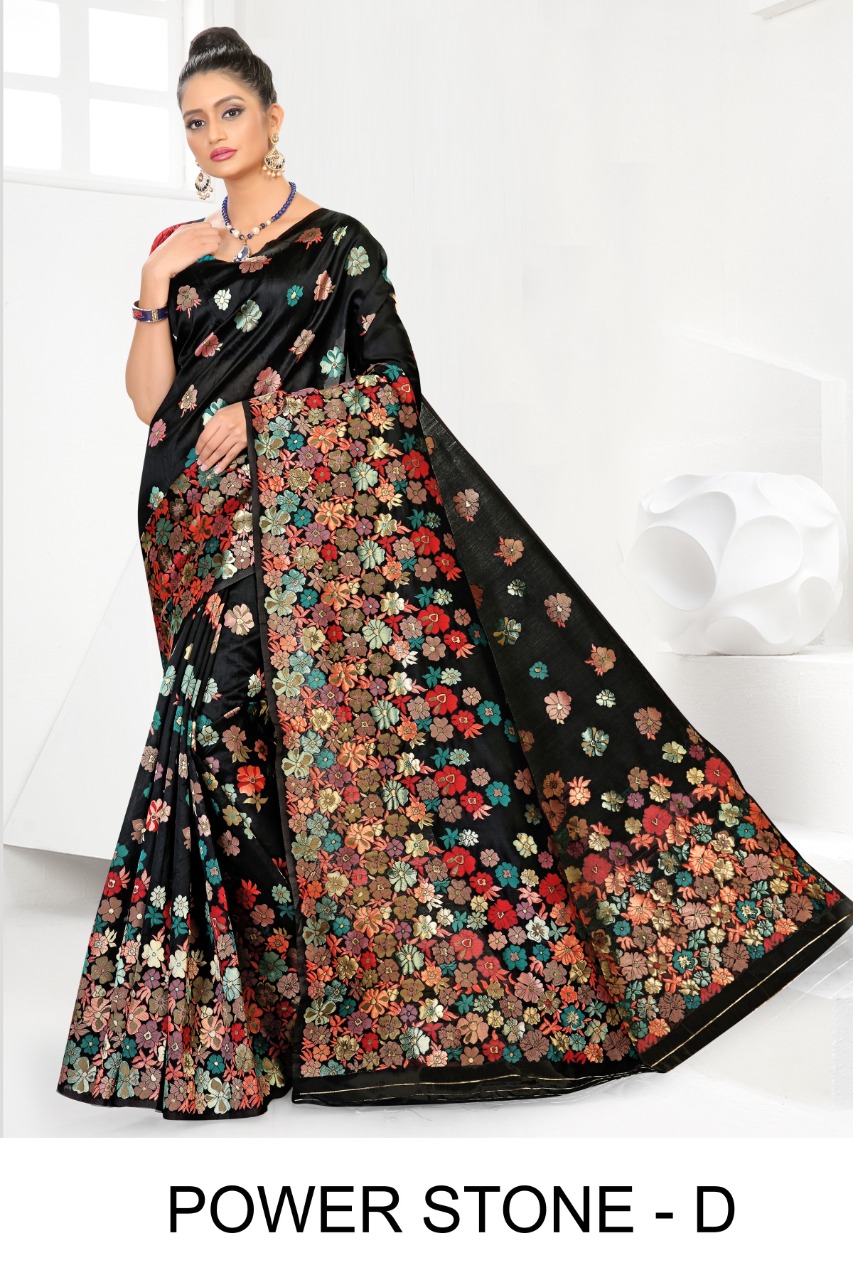 Ranjna Power Stone Casual Wear Silk Saree Classy Look Collection