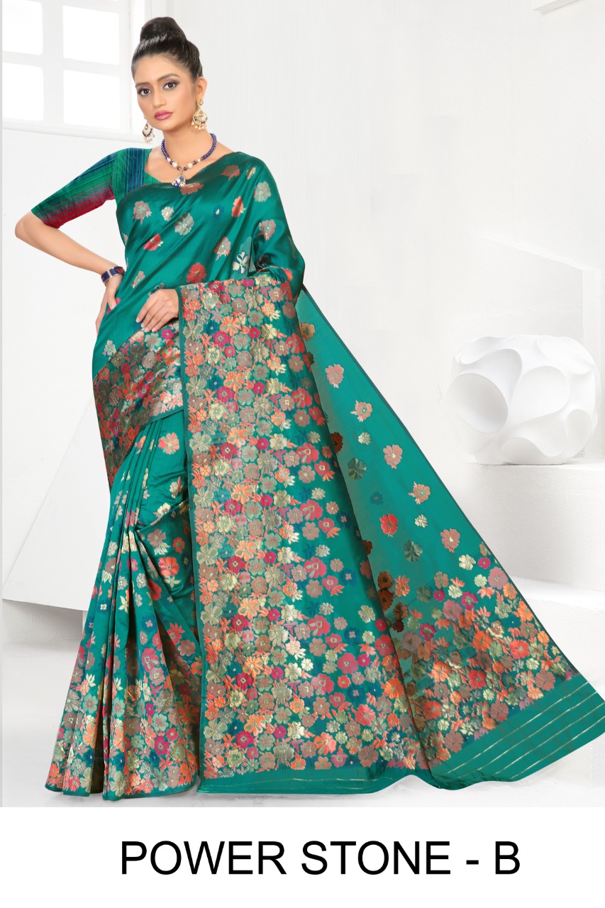 Ranjna Power Stone Casual Wear Silk Saree Classy Look Collection