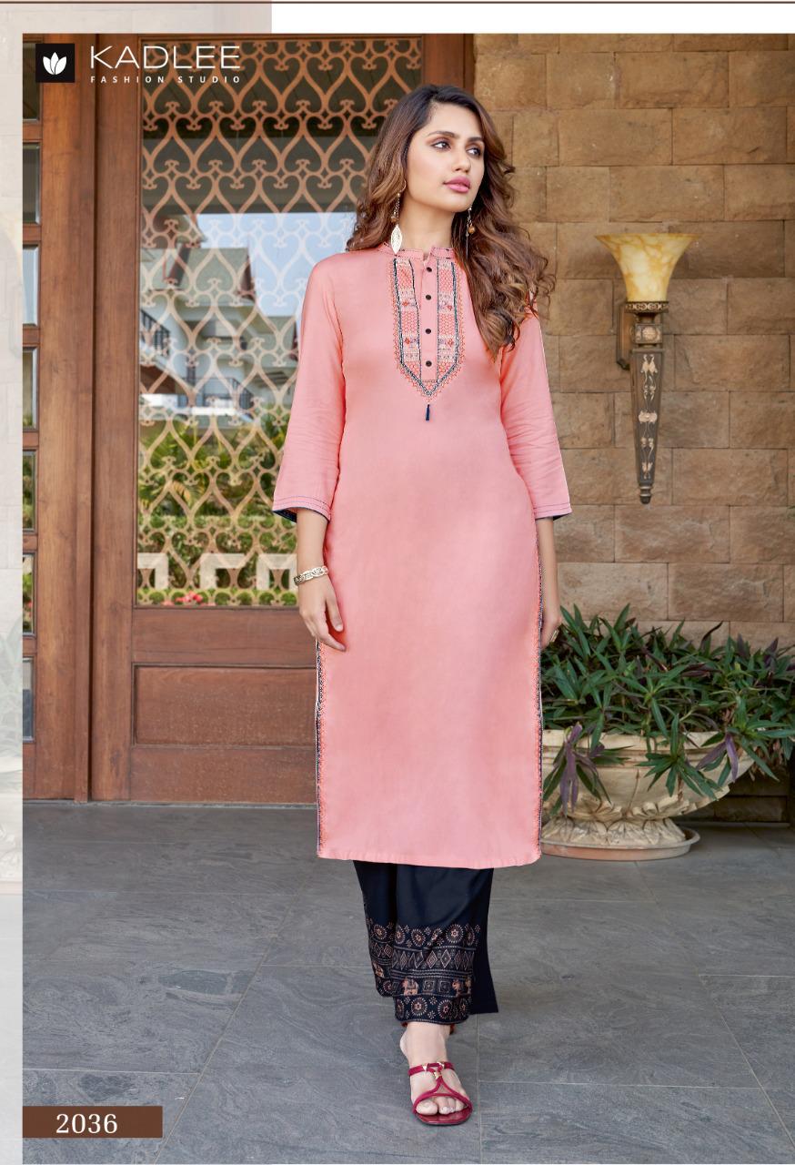 Kadlee Pankh  Vol  5 Rayon Fancy Kurti With Plazzo Catalog
