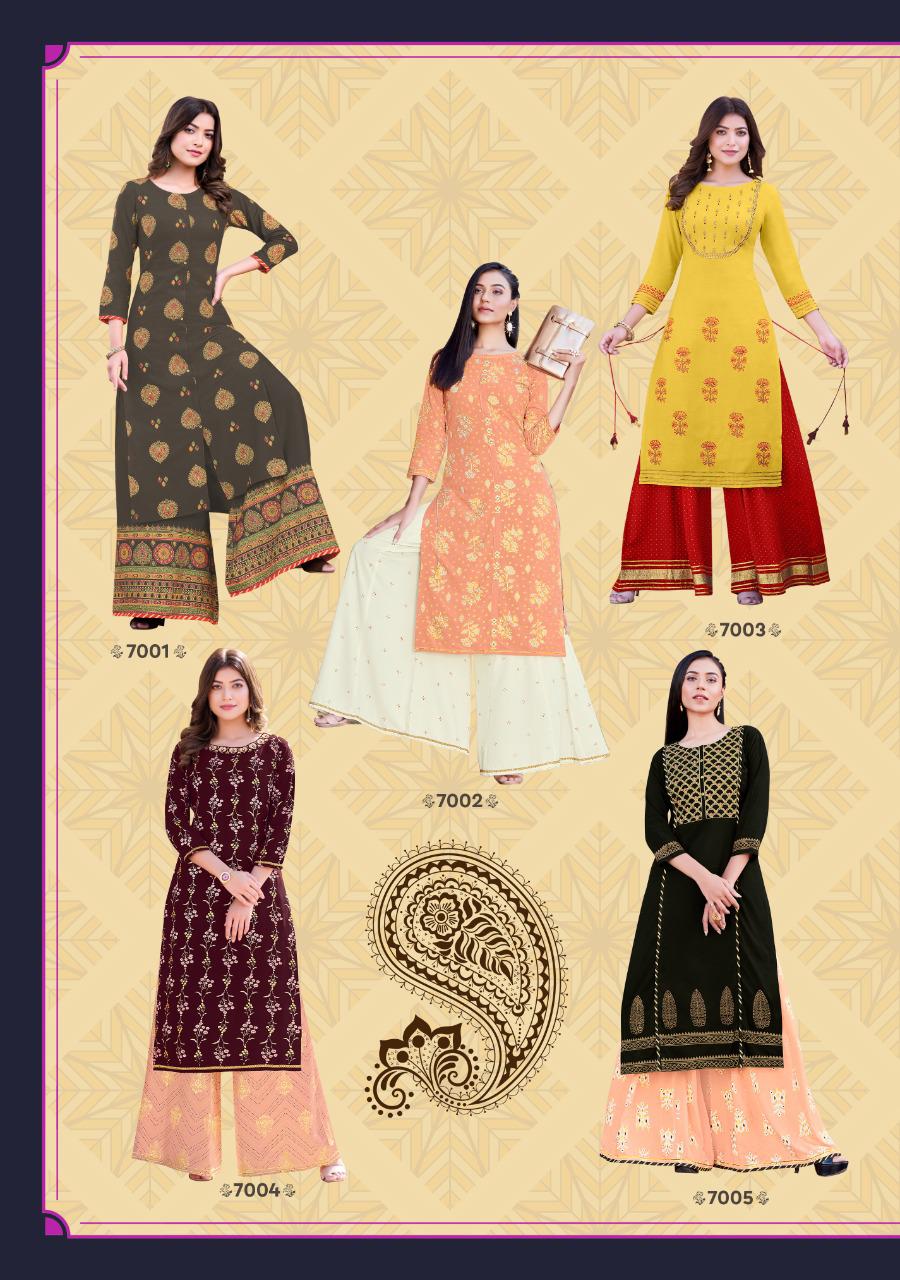 Kajal Style Fashion Label Vol  7 Kurti With Flair Plazzo And Sharara Catalog