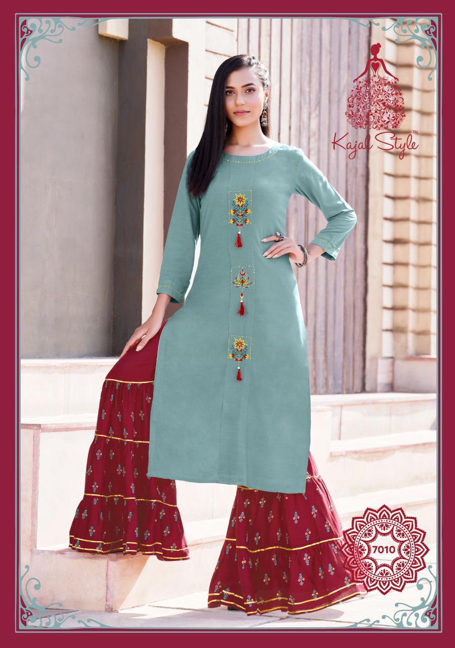 Kajal Style Fashion Label Vol  7 Kurti With Flair Plazzo And Sharara Catalog