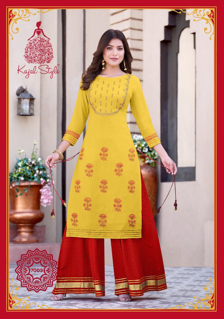 Kajal Style Fashion Label Vol  7 Kurti With Flair Plazzo And Sharara Catalog