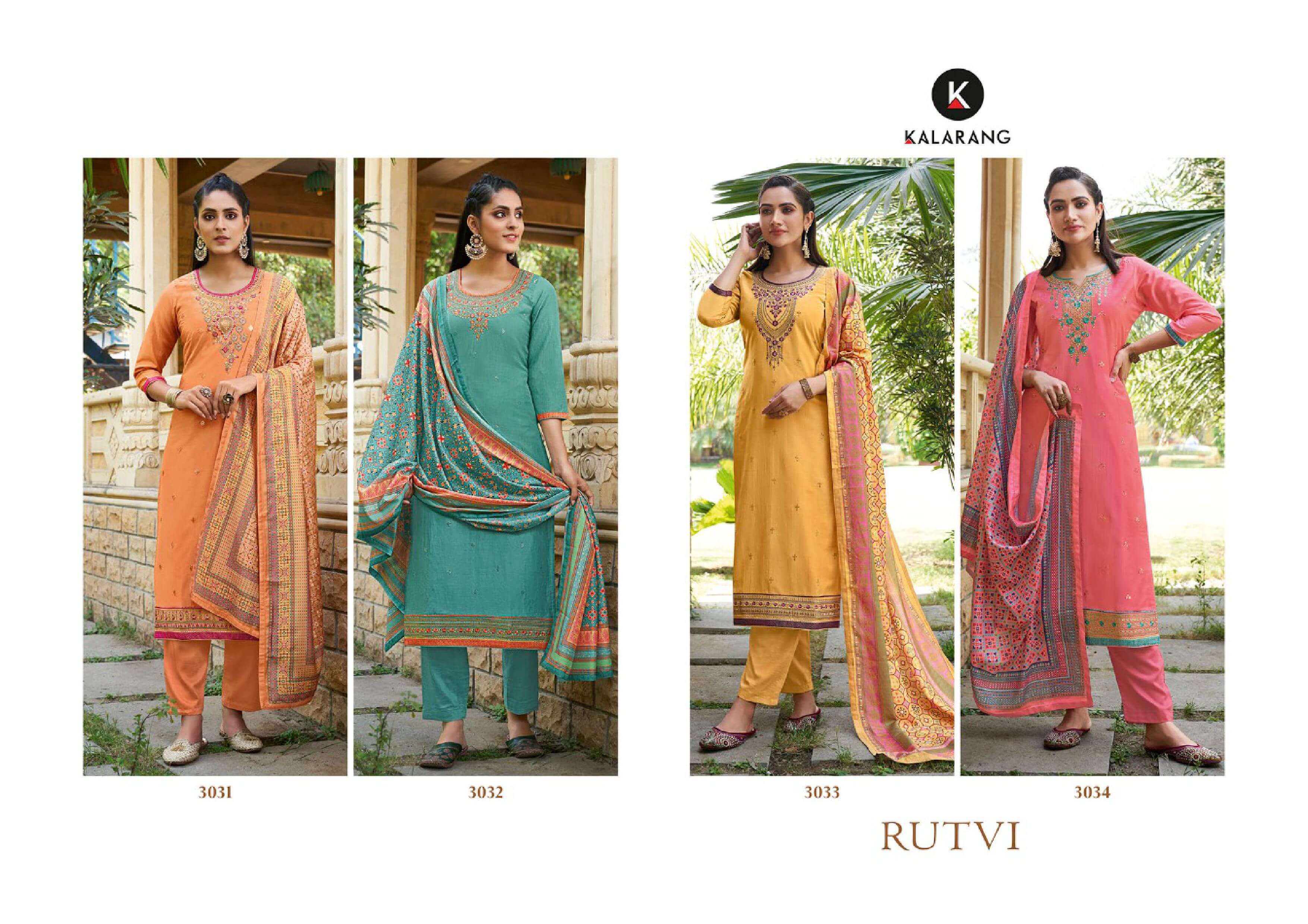 Kalarang Rutvi Designer Cotton Embroidery Salwar Suits Catalog