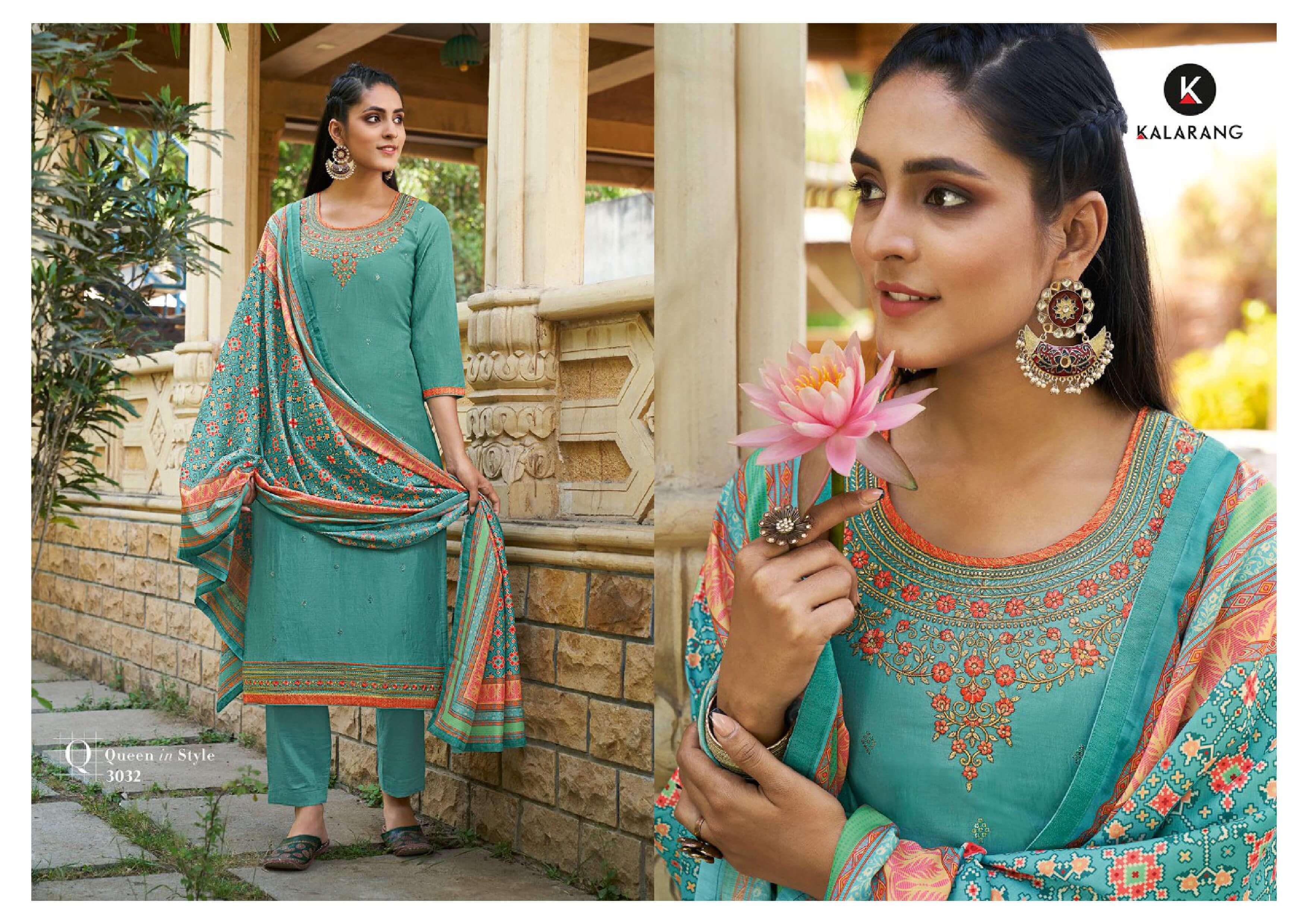 Kalarang Rutvi Designer Cotton Embroidery Salwar Suits Catalog
