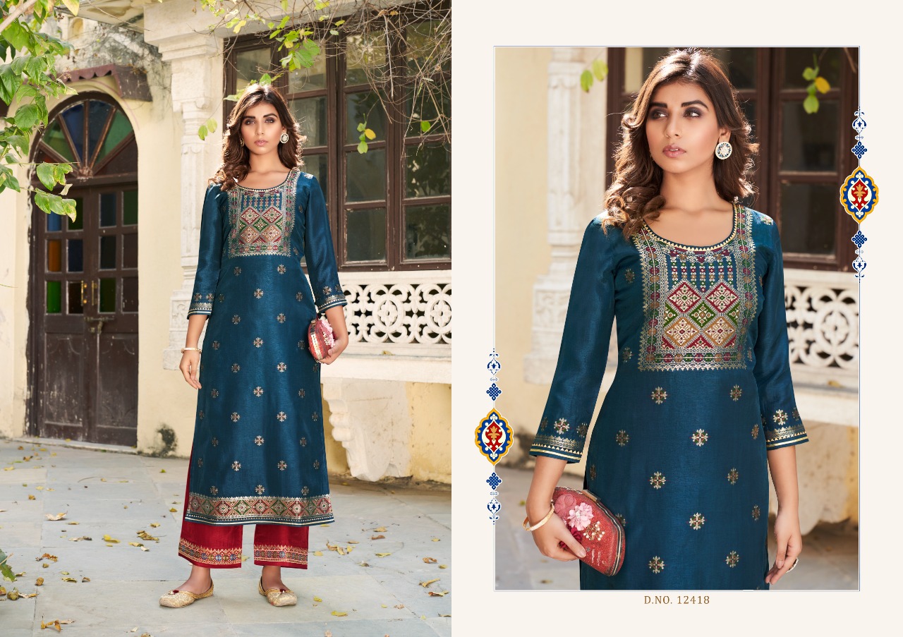 Kalaroop Armani Designer Ethnic Wear Kurti With Bottom Set Catalog