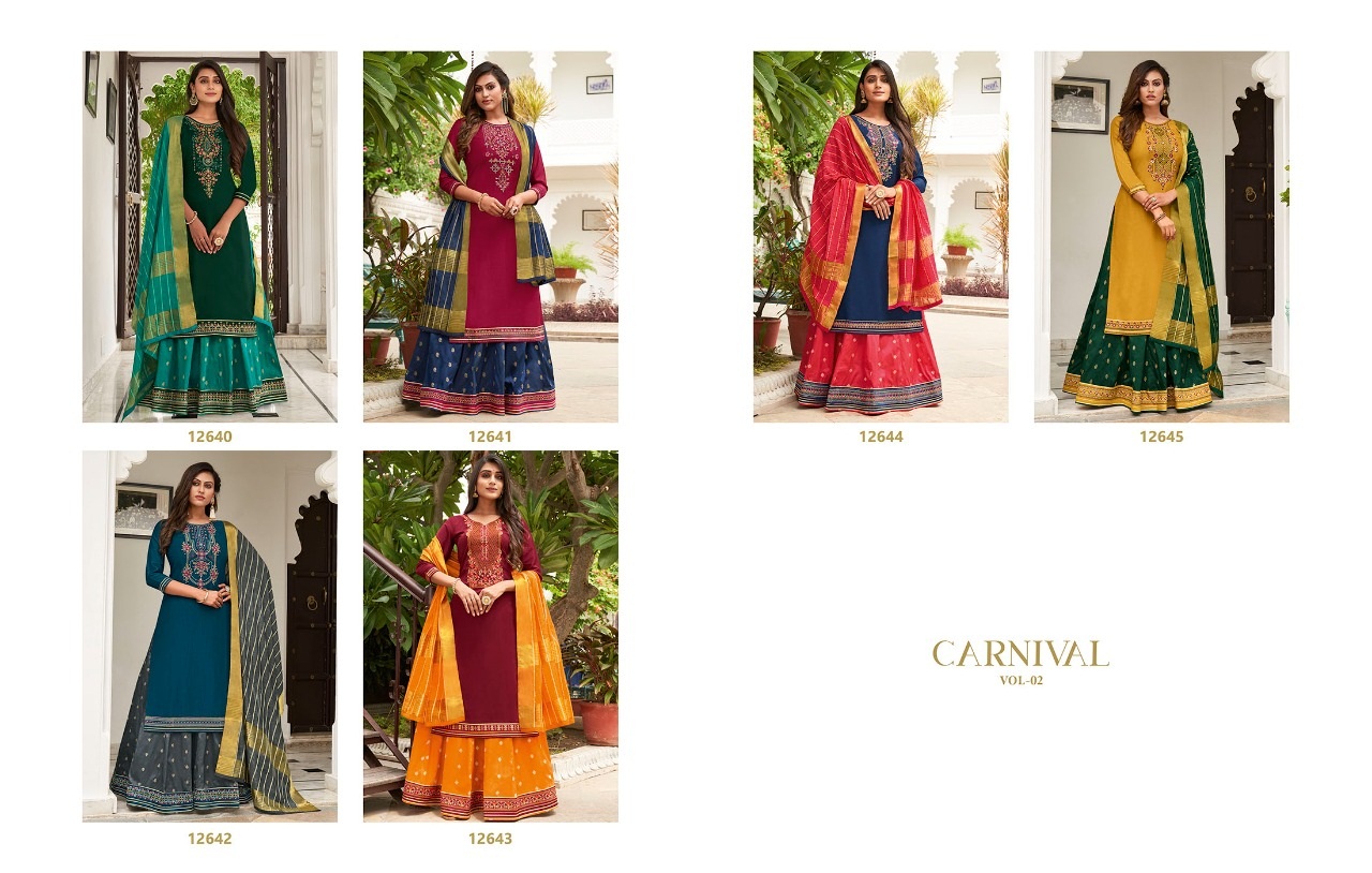 Kalaroop Carnival Vol  2 Silk Designer Ethnic Wear Salwar Suits Catalog