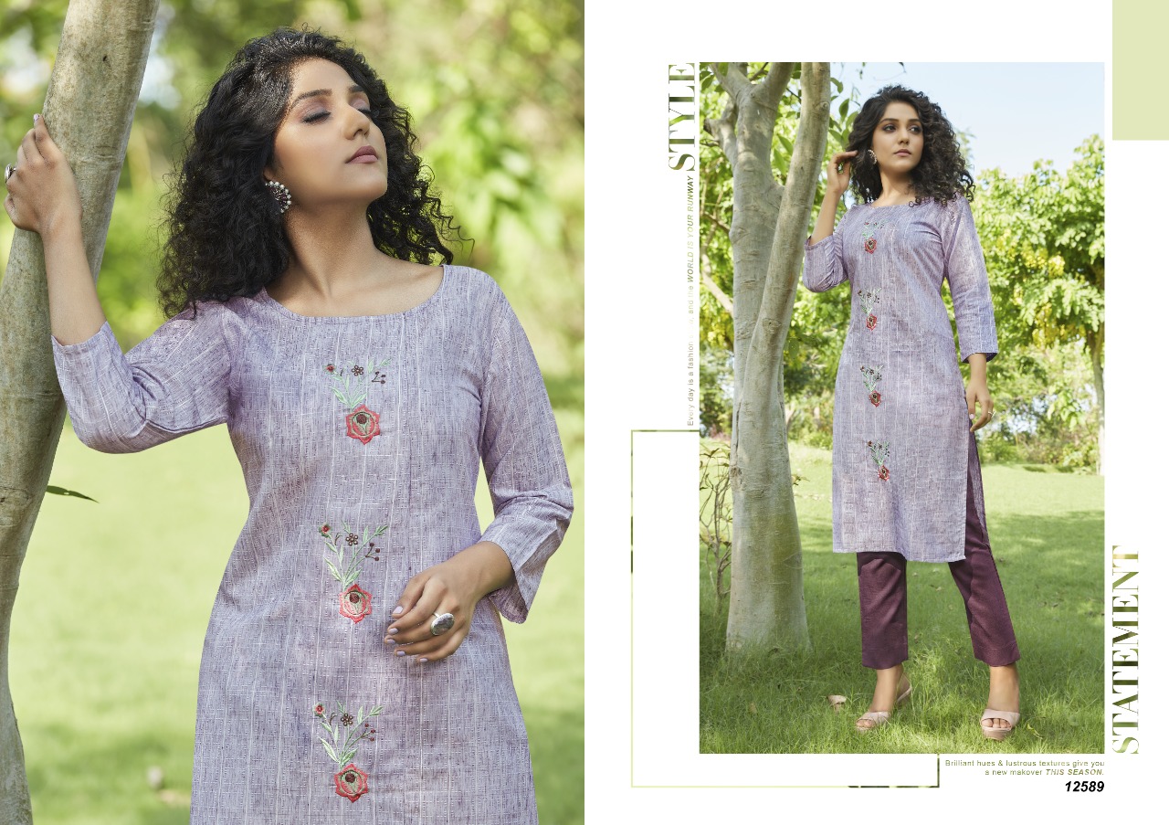 Kalaroop Vintag Designer Embroidery Kurti With Bottom Catalog