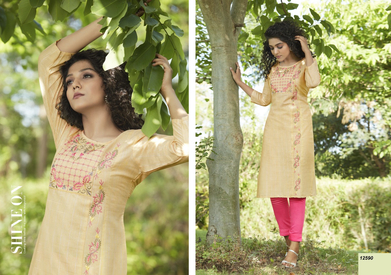 Kalaroop Vintag Designer Embroidery Kurti With Bottom Catalog