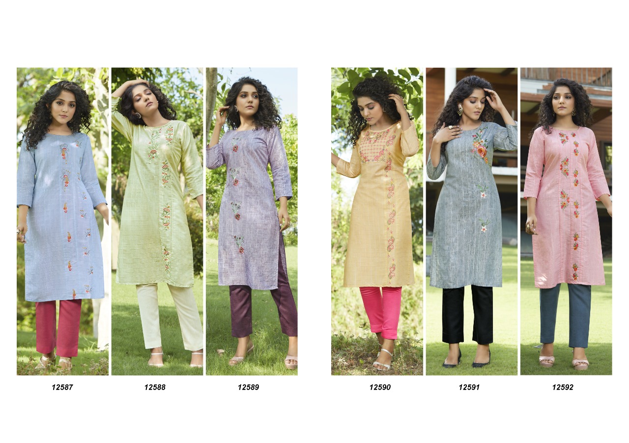 Kalaroop Vintag Designer Embroidery Kurti With Bottom Catalog