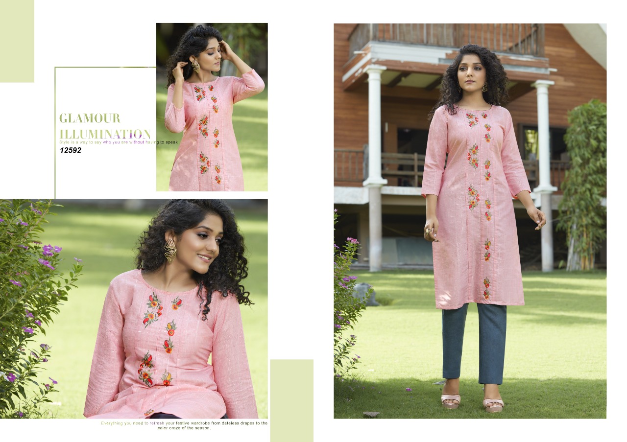 Kalaroop Vintag Designer Embroidery Kurti With Bottom Catalog
