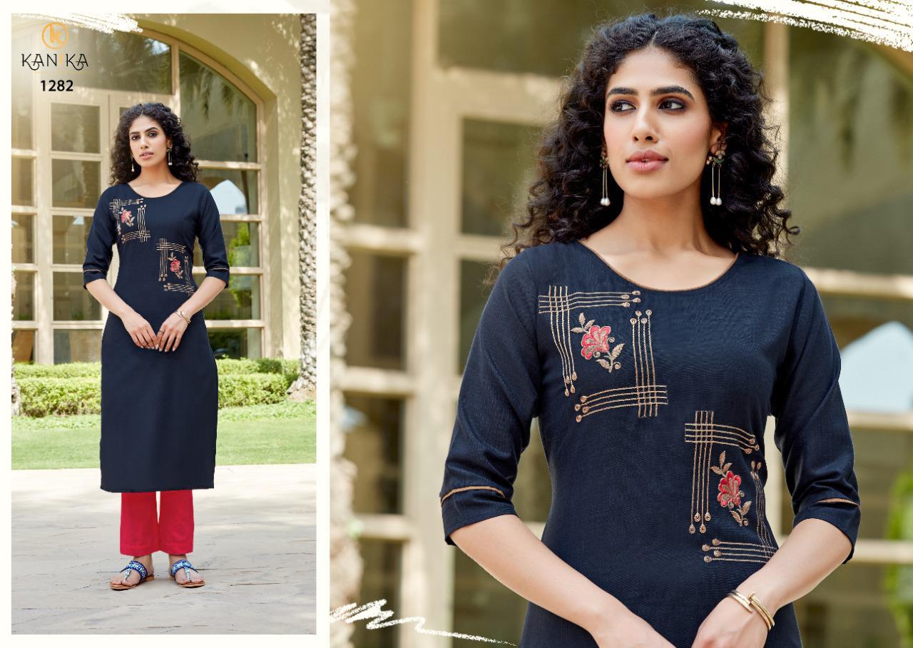 Kanika Aditi Vol 9 Designer Silk Embroidery Kurti Catalog