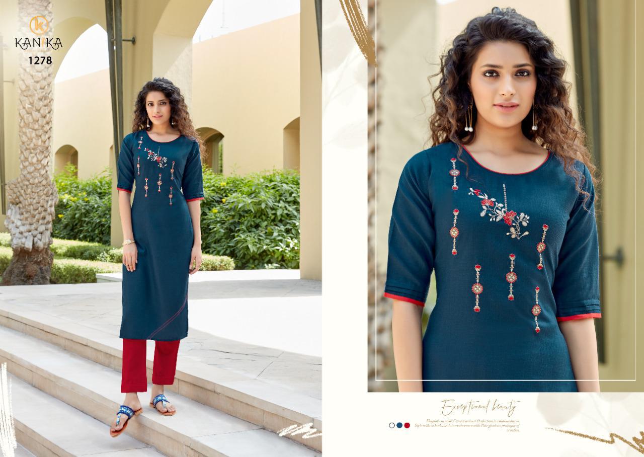 Kanika Aditi Vol 9 Designer Silk Embroidery Kurti Catalog