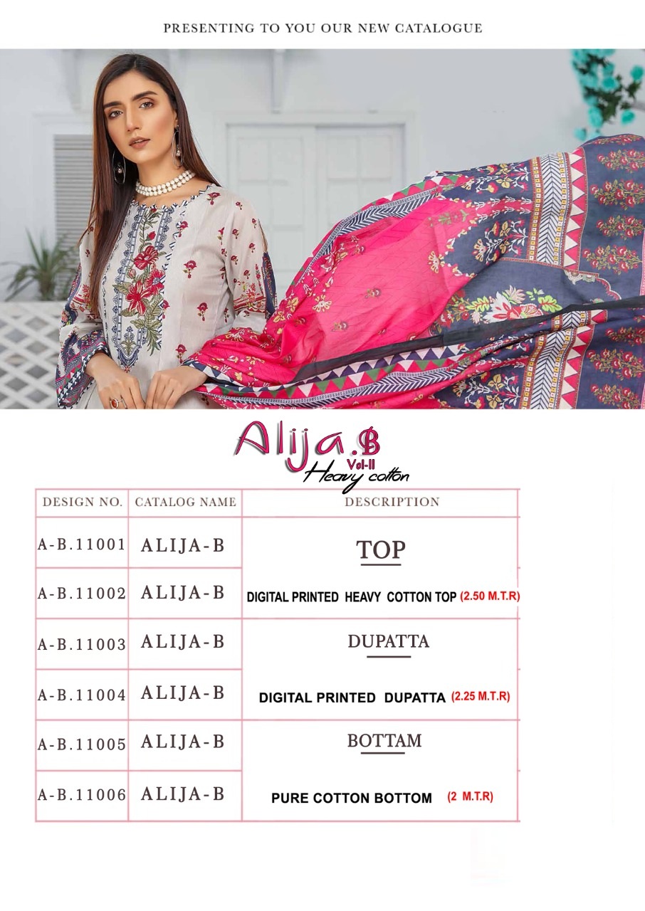 Keval Fab Alija B Vol 11 Heavy Cotton Digital Printed Karachi  Cotton Dress Material
