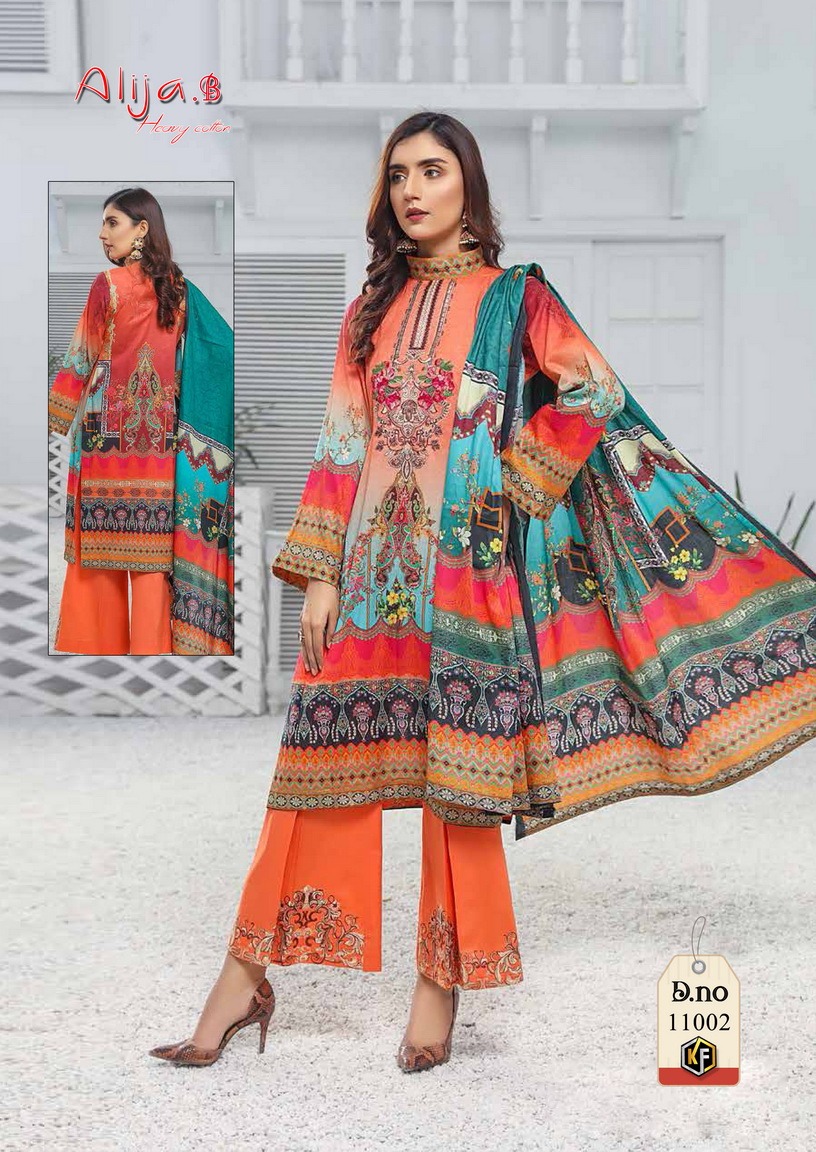 Keval Fab Alija B Vol 11 Heavy Cotton Digital Printed Karachi  Cotton Dress Material