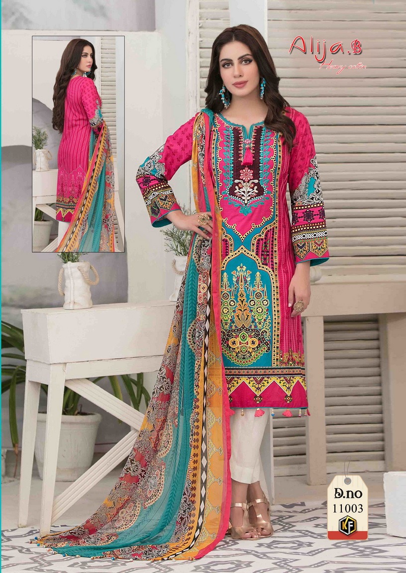 Keval Fab Alija B Vol 11 Heavy Cotton Digital Printed Karachi  Cotton Dress Material