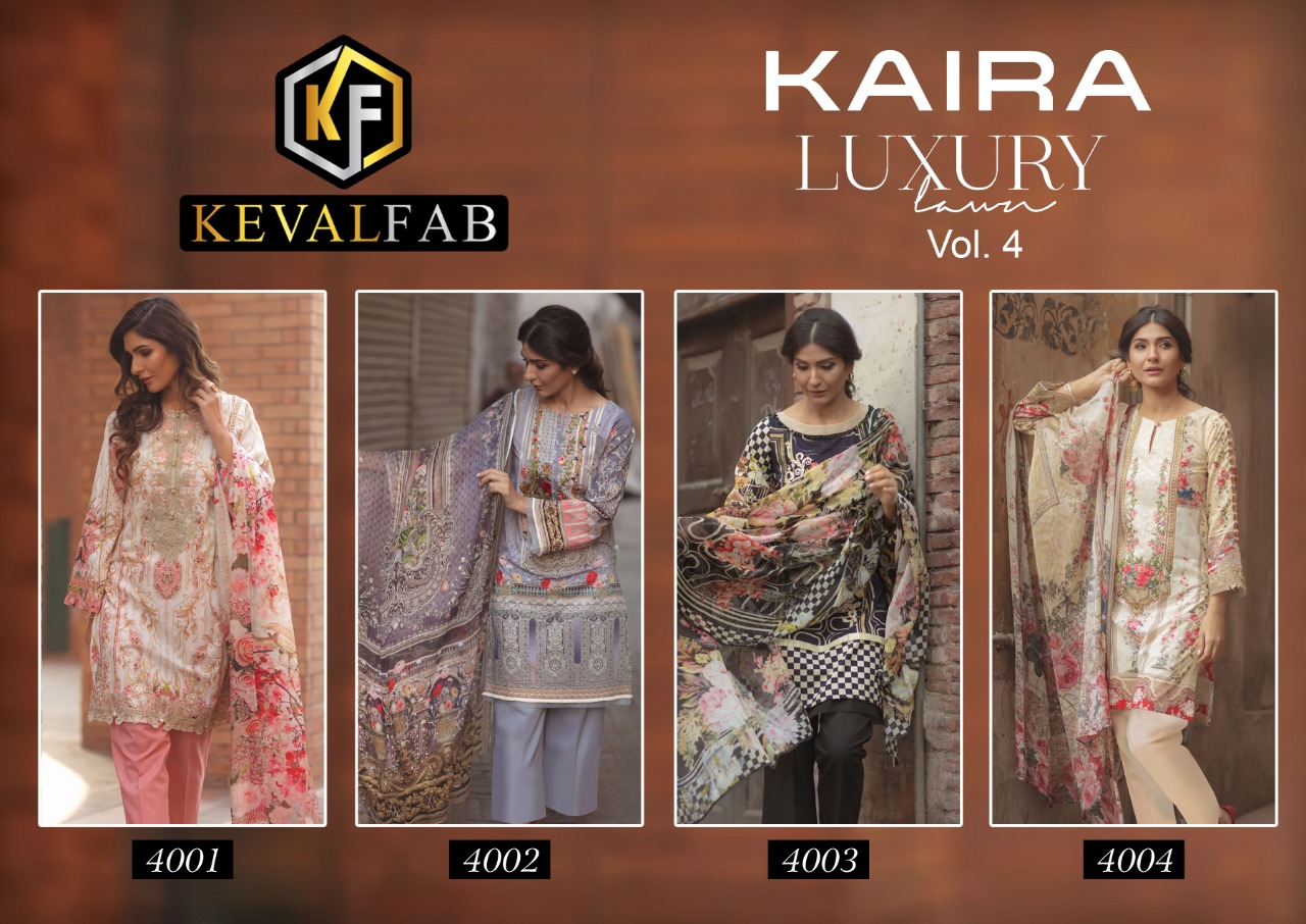 Keval Fab Kaira Luxury  Vol 4  Exclusive  Karachi Cotton Catalog