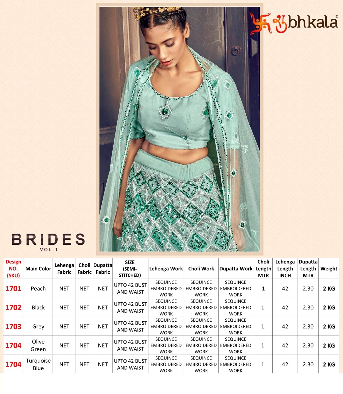 Kf Brides Vol  1 Embroidery Work Lehenga Choli With Dupatta Catalog