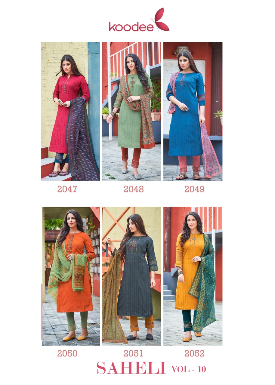 Koodee Saheli Vol 10 Desigenr Festive Wear Viscose Readymade Kurti Catalog