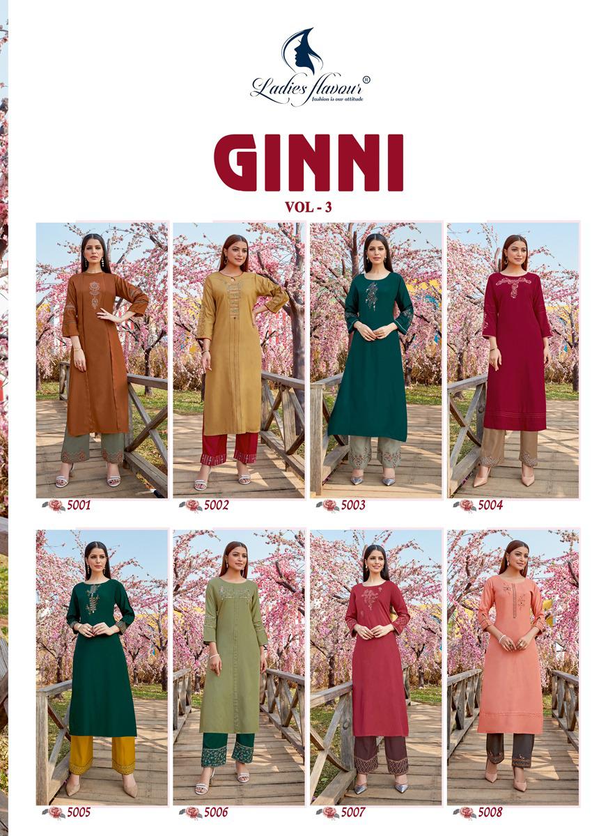Ladies Flavour Ginni Vol  3 Kurti With Bottom Catalog
