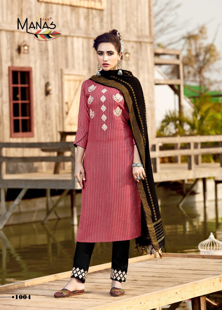 Manas Glamour City Ethnic Wear Embroidery Work Ready Made  Catalog