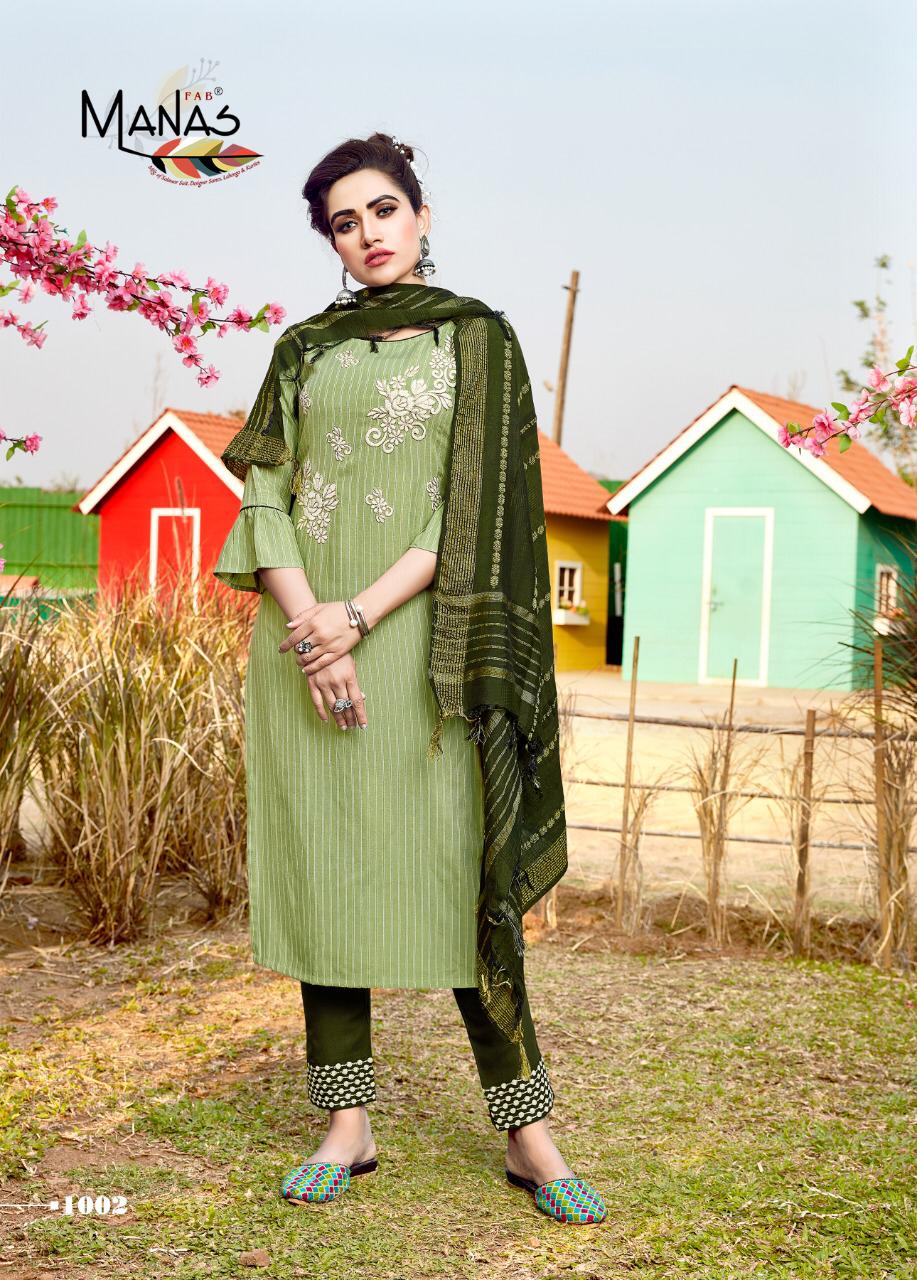 Manas Glamour City Ethnic Wear Embroidery Work Ready Made  Catalog