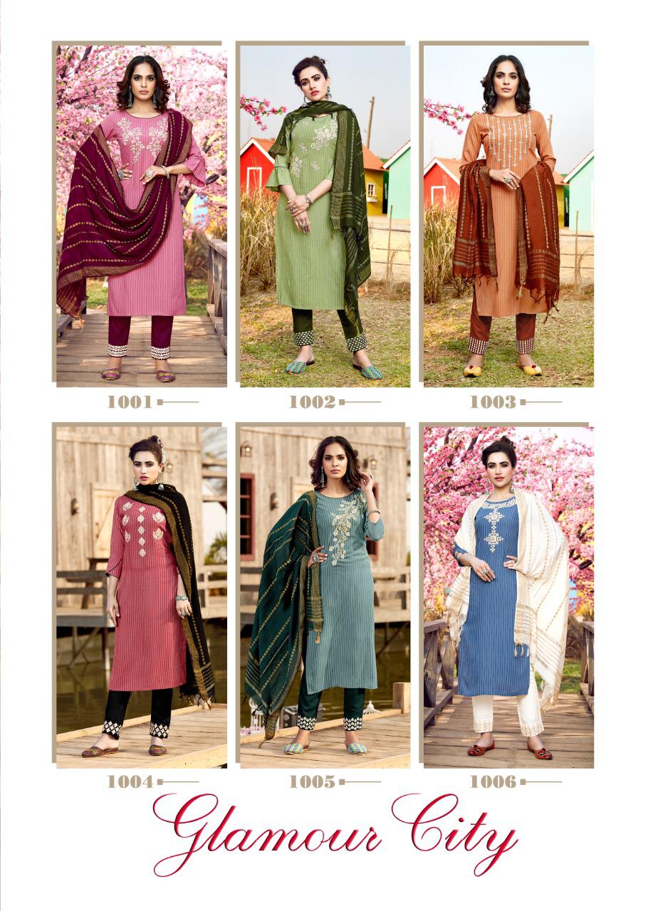 Manas Glamour City Ethnic Wear Embroidery Work Ready Made  Catalog