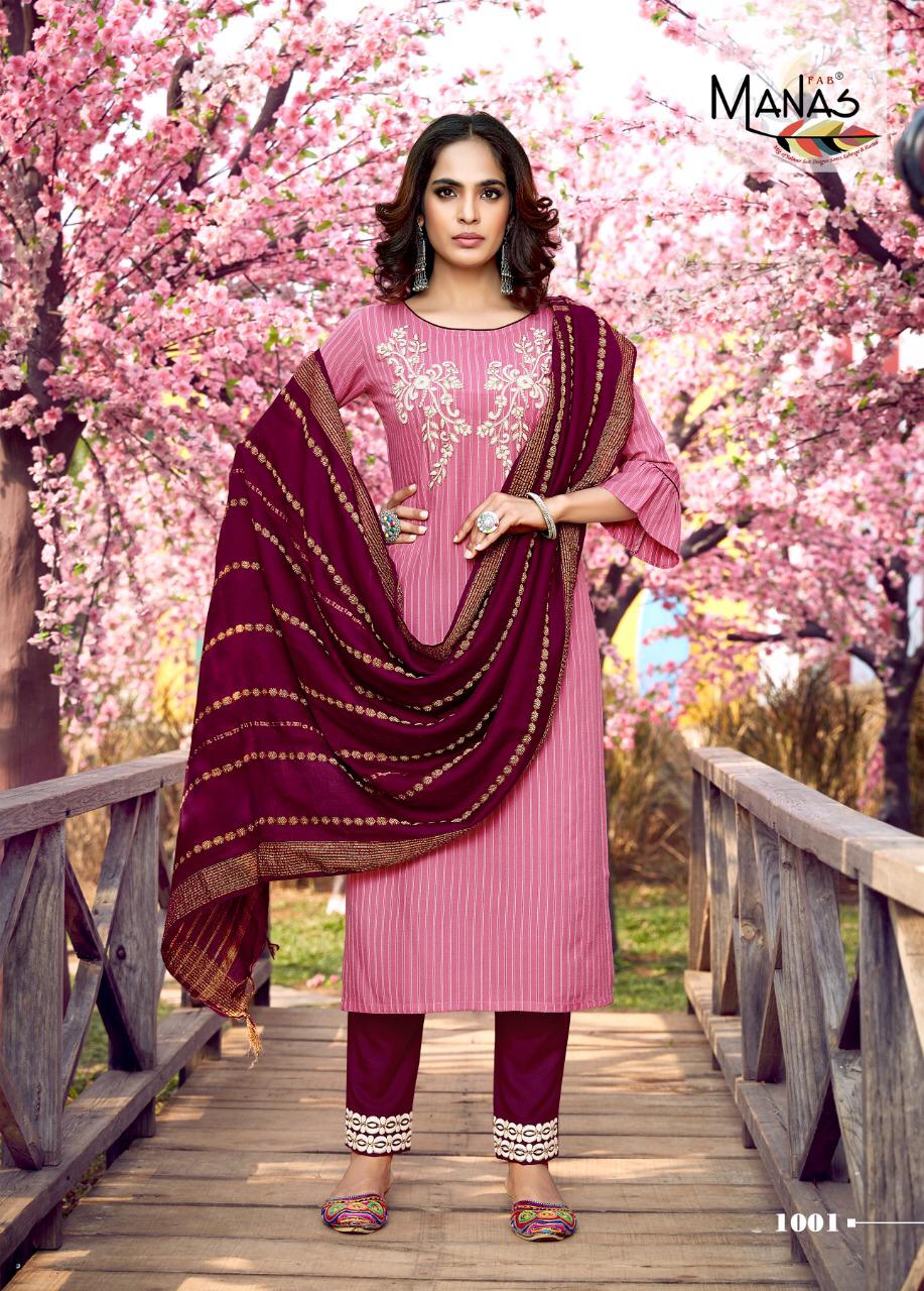 Manas Glamour City Ethnic Wear Embroidery Work Ready Made  Catalog
