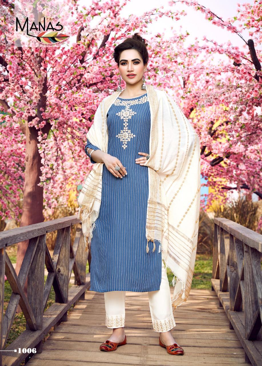 Manas Glamour City Ethnic Wear Embroidery Work Ready Made  Catalog