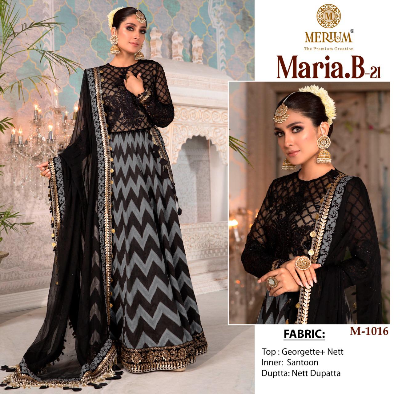 Merium Mbroidered Mariya B Vol 21 Georgette Pakistani Salwar Kameez Catalog