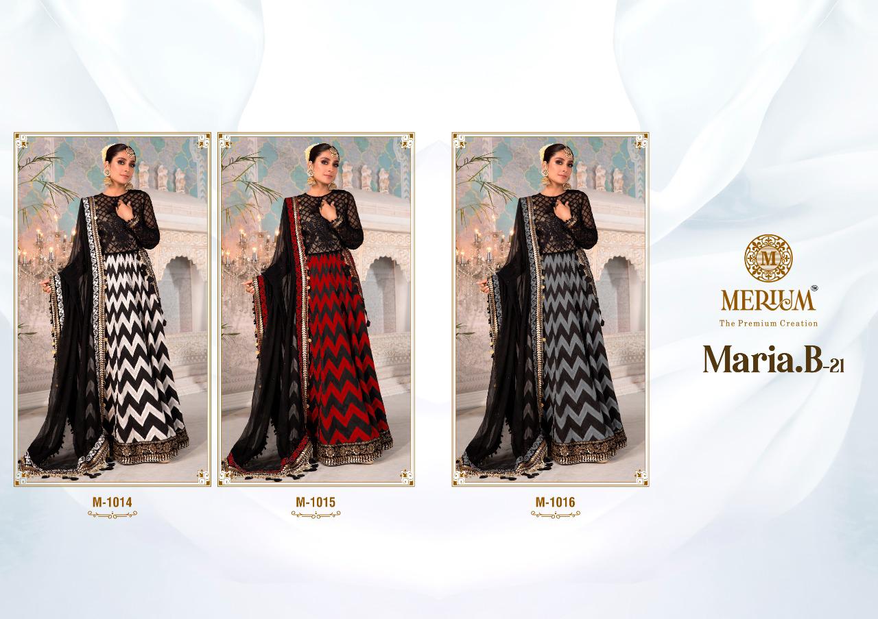 Merium Mbroidered Mariya B Vol 21 Georgette Pakistani Salwar Kameez Catalog