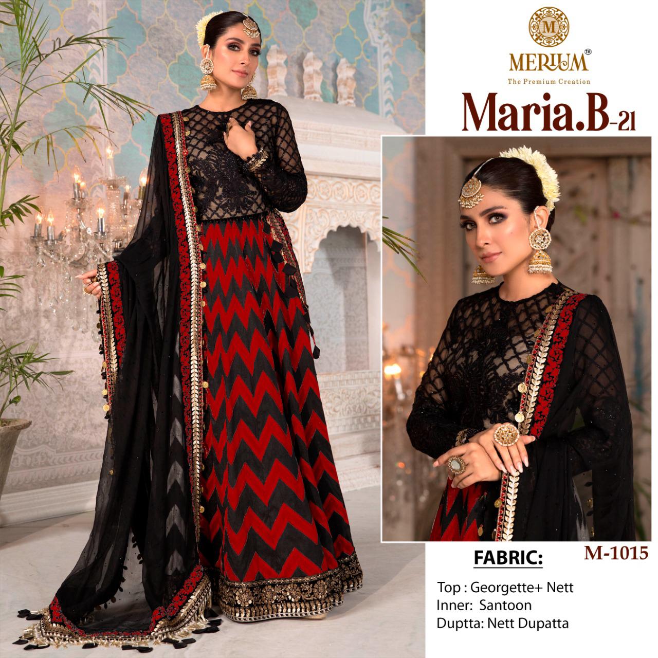 Merium Mbroidered Mariya B Vol 21 Georgette Pakistani Salwar Kameez Catalog