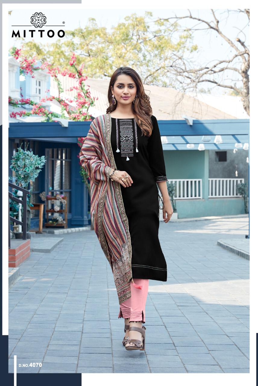 Mittoo Mahendi Vol 2  Kurti With Fancy Bottom And Dupatta Kurti Wholesale Rate