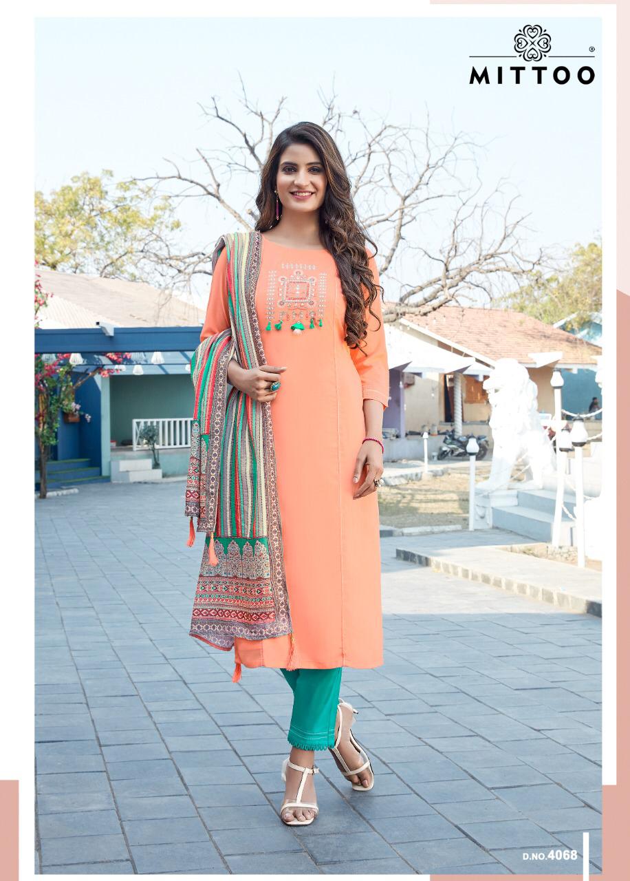 Mittoo Mahendi Vol 2  Kurti With Fancy Bottom And Dupatta Kurti Wholesale Rate