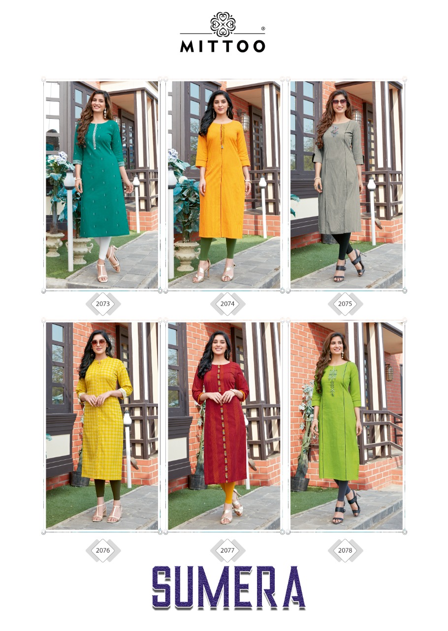 Mittoo Sumera Fancy Cotton Embroidery Kurti Catalog