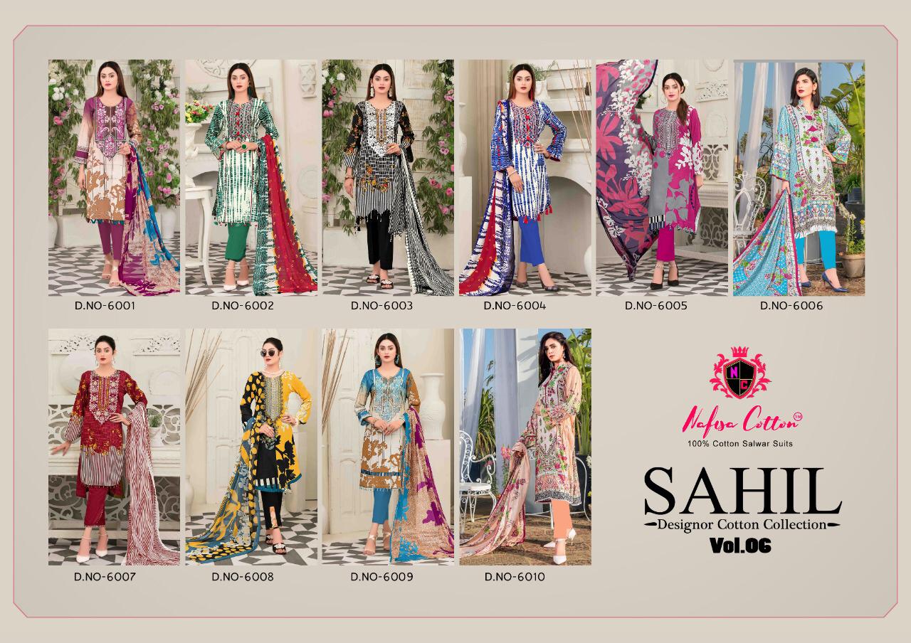 Nafisa Sahil Vol 6 Cotton Karachi Dress Materials  Catalog