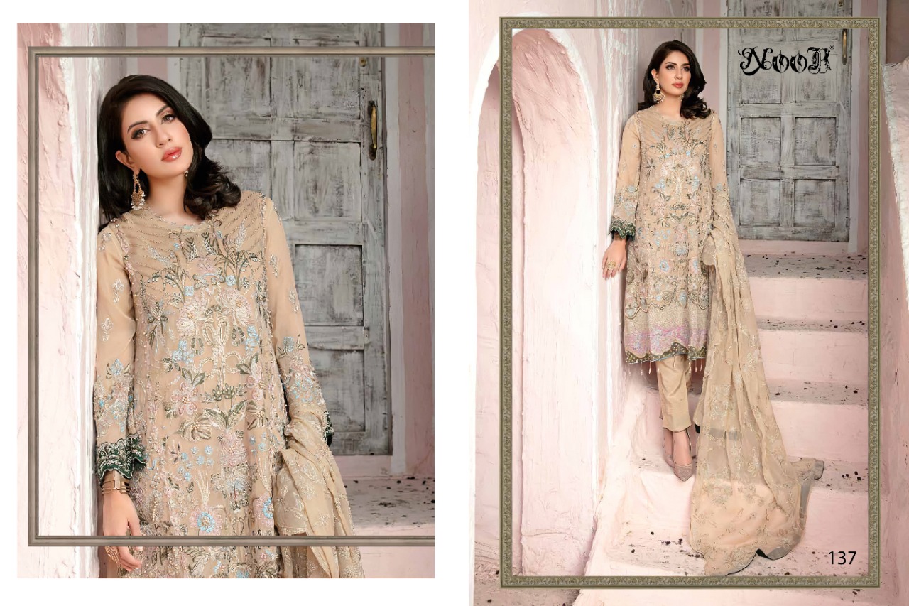 Noor Chevron Vol  3 Designer Georgette Embroidery Pakistani Salwar Suits  Catalog