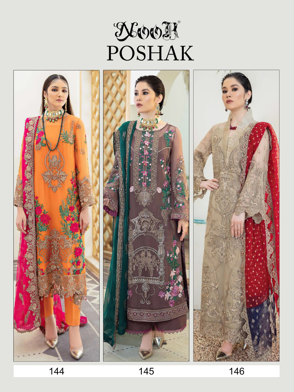 Noor Poshak Georgette Wear Heavy Embroidery Pakistani Salwar Kameez   Catalog