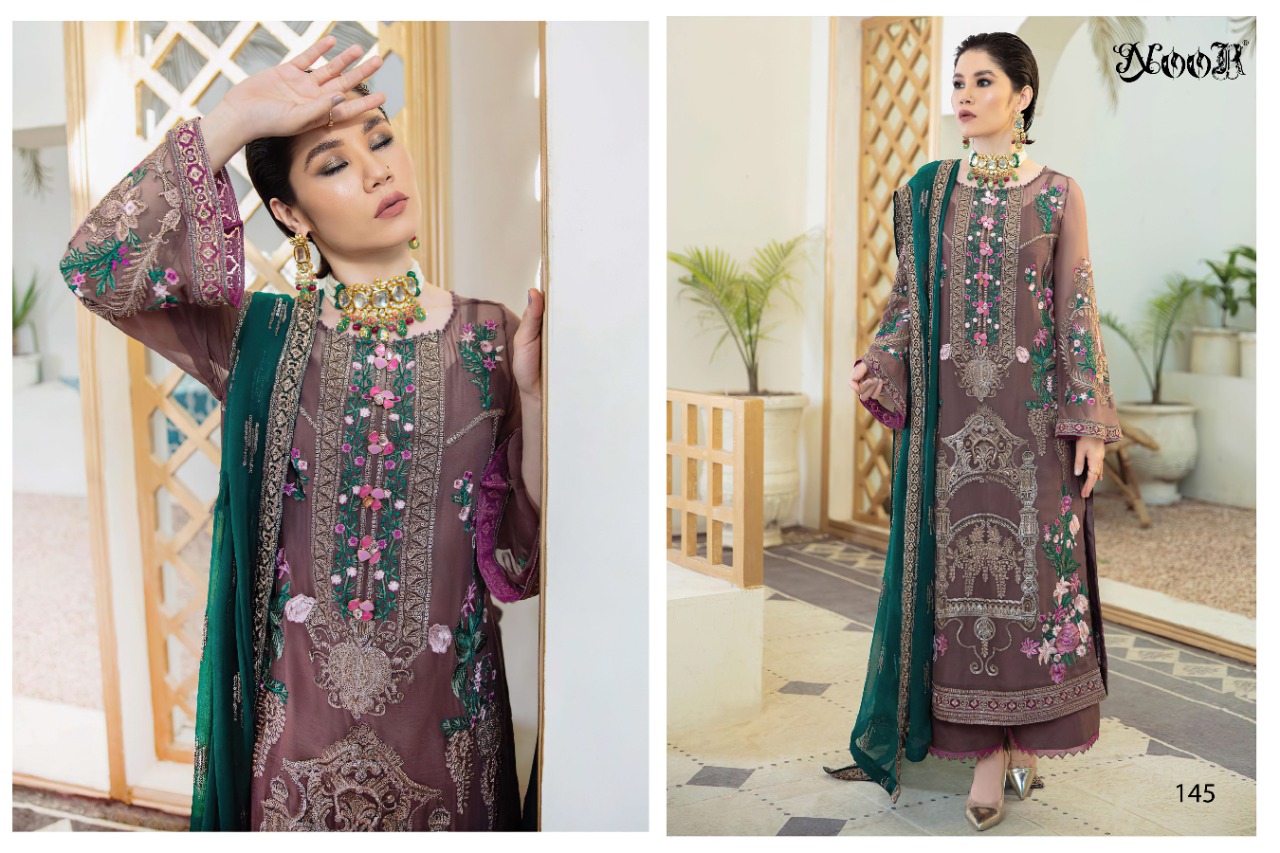 Noor Poshak Georgette Wear Heavy Embroidery Pakistani Salwar Kameez   Catalog