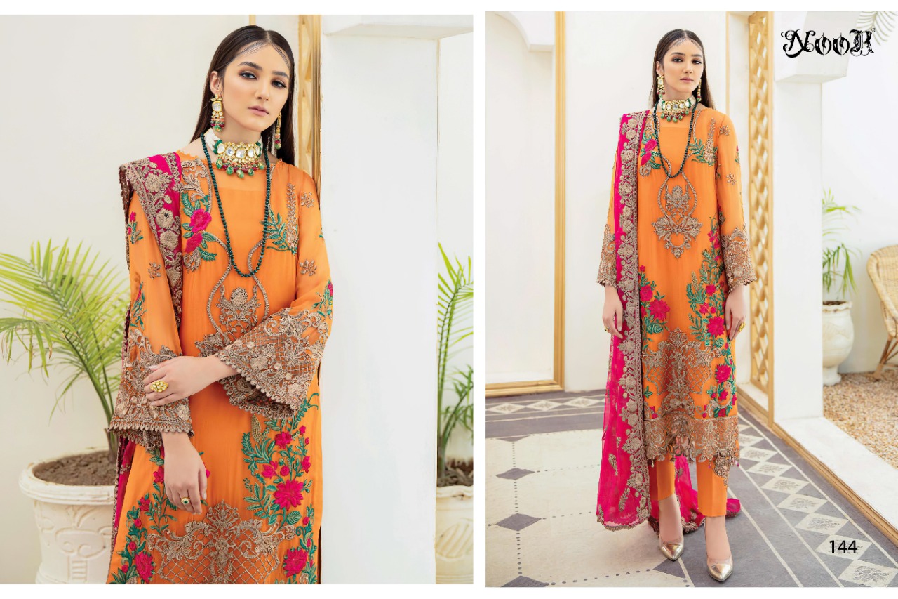 Noor Poshak Georgette Wear Heavy Embroidery Pakistani Salwar Kameez   Catalog