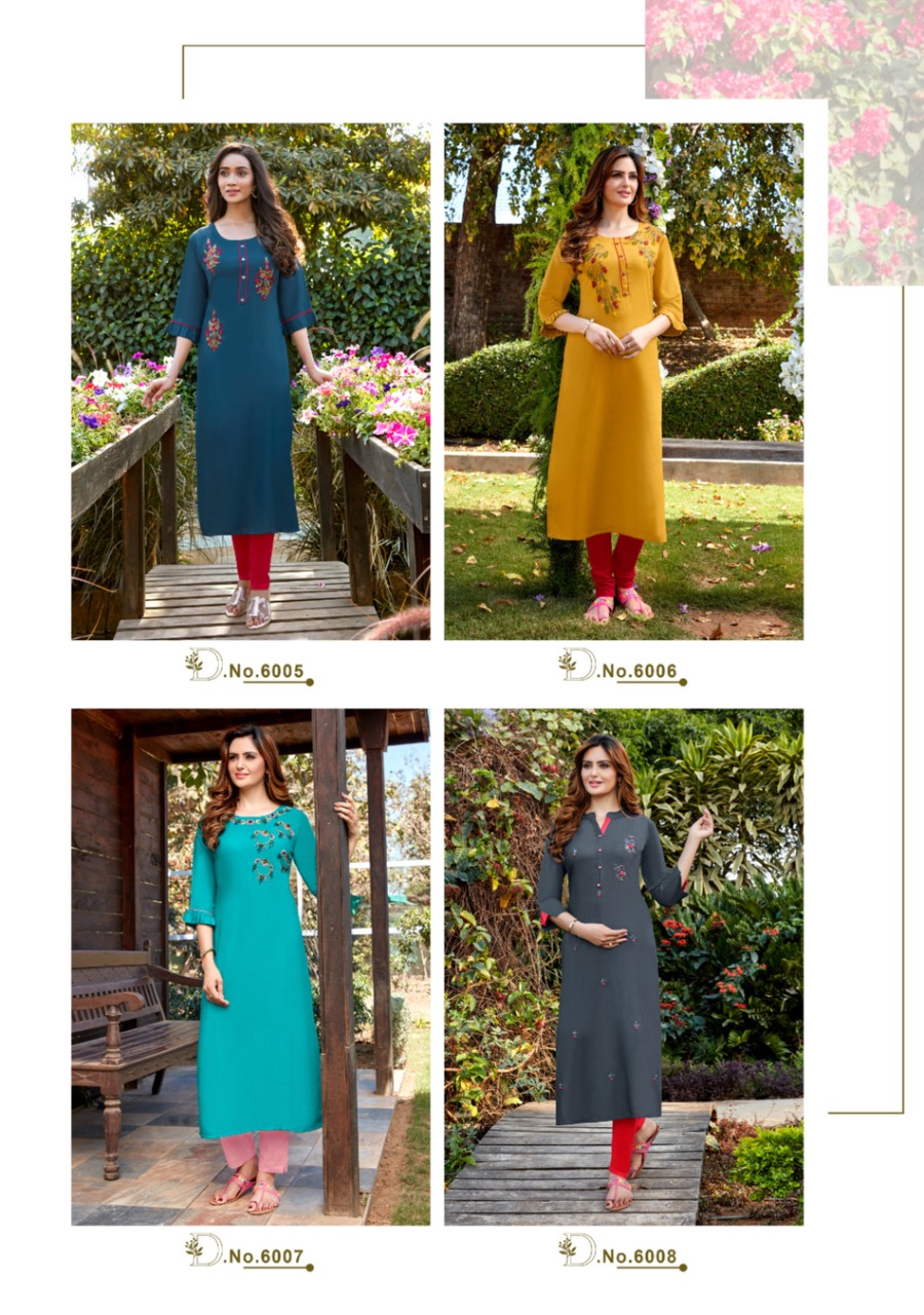 Parra Studio Vastram Vol  6 Rayon Designer Kurti Catalog