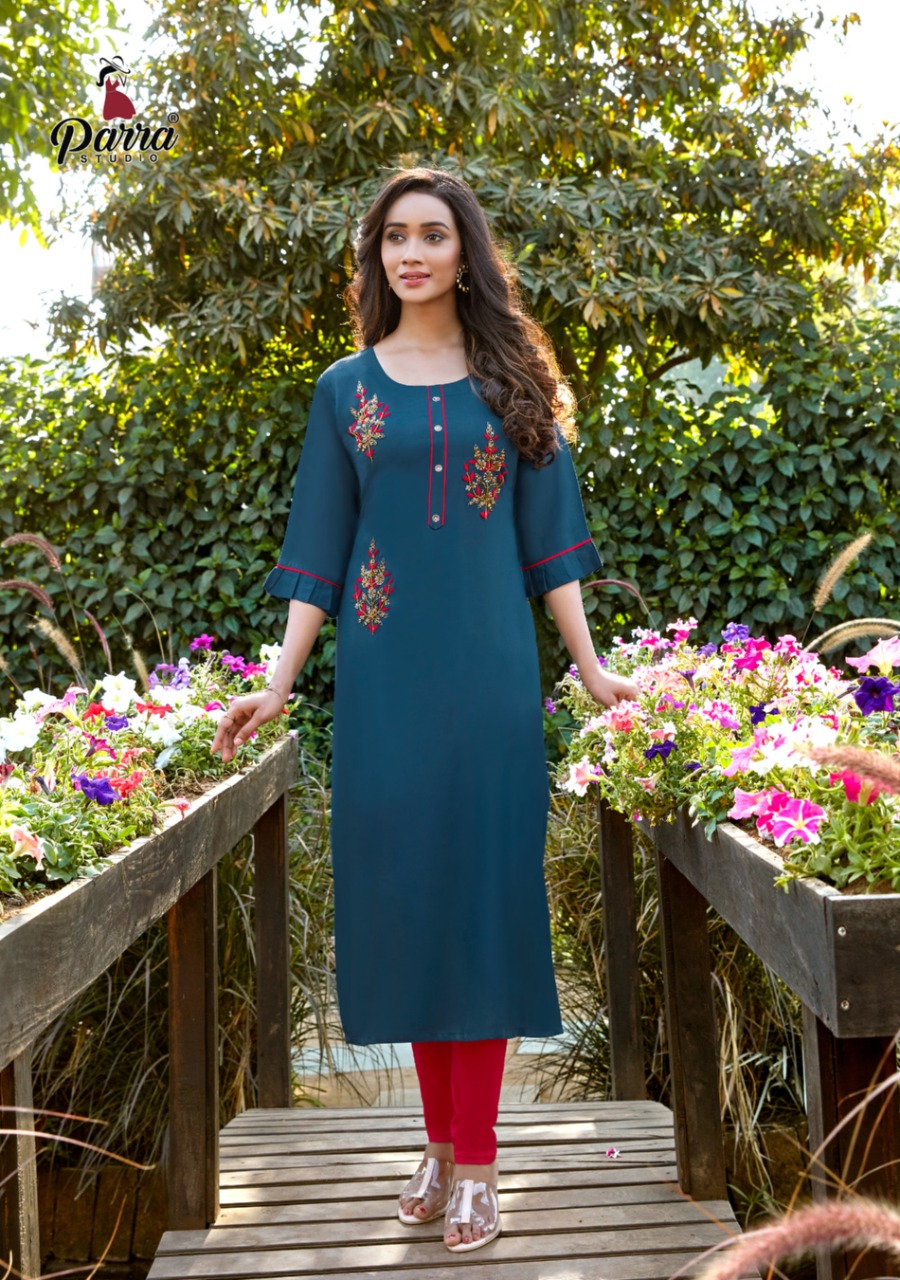 Parra Studio Vastram Vol  6 Rayon Designer Kurti Catalog