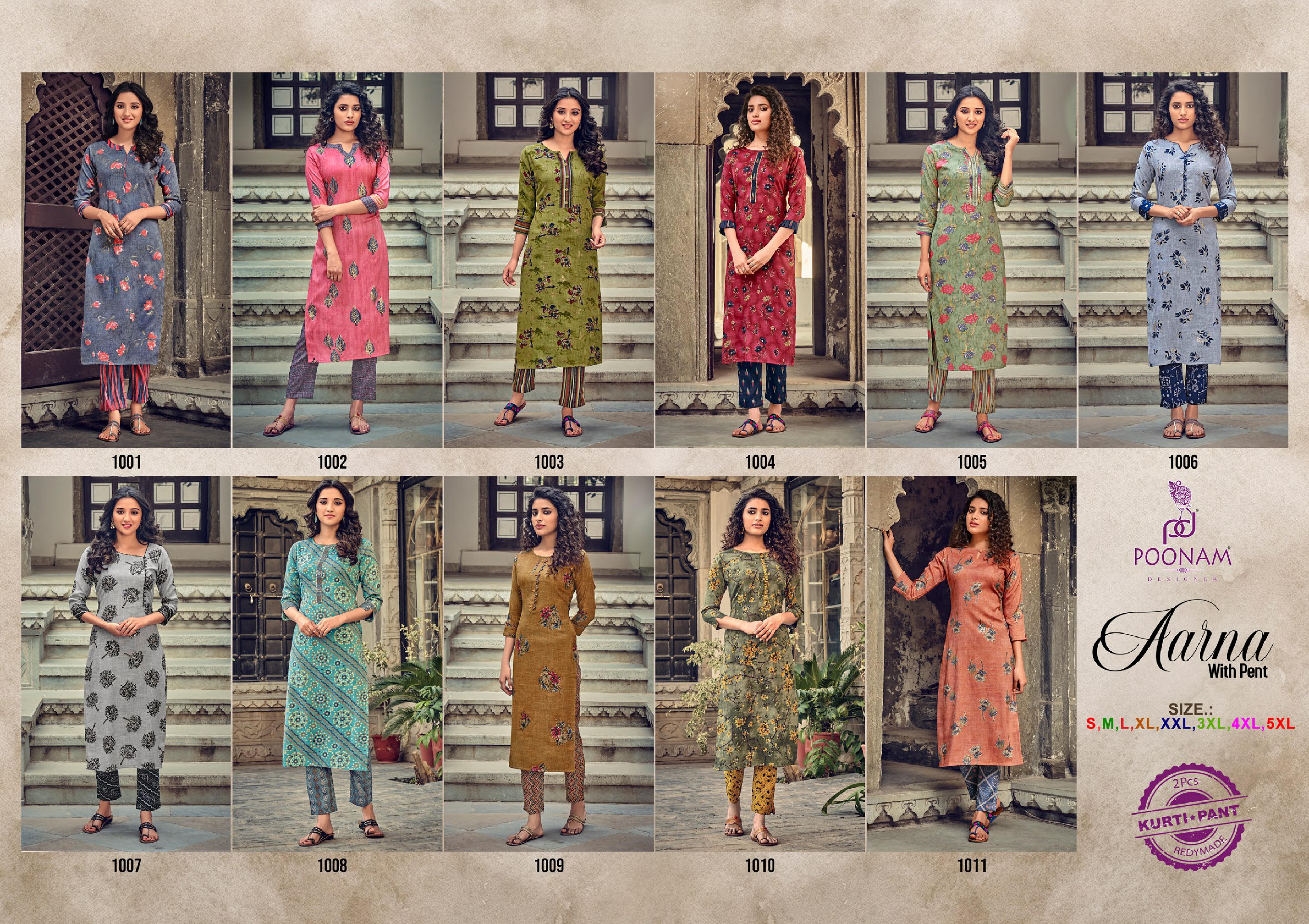 Poonam Aarna Rayon Designer Kurti With Bottom Catalog