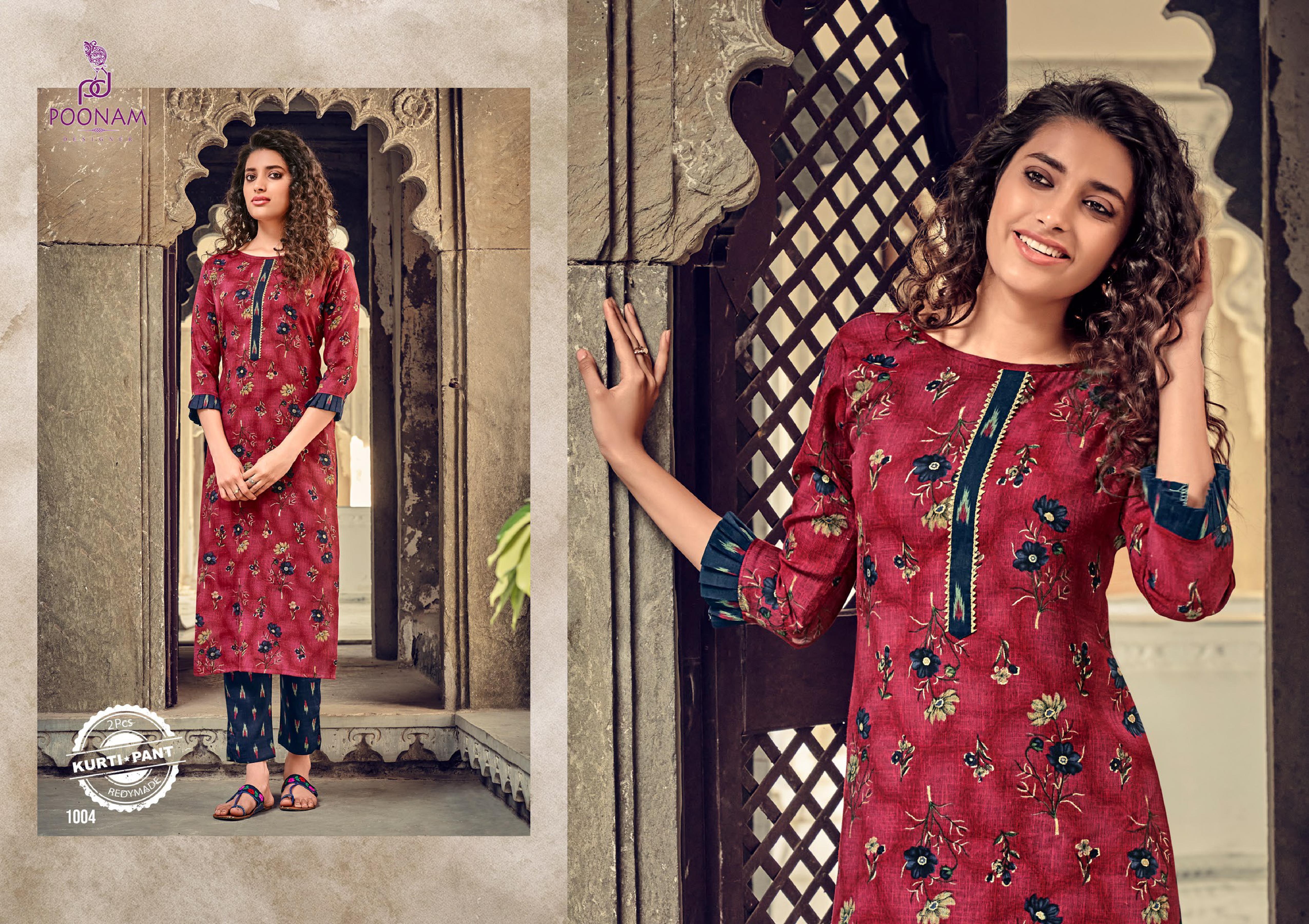 Poonam Aarna Rayon Designer Kurti With Bottom Catalog