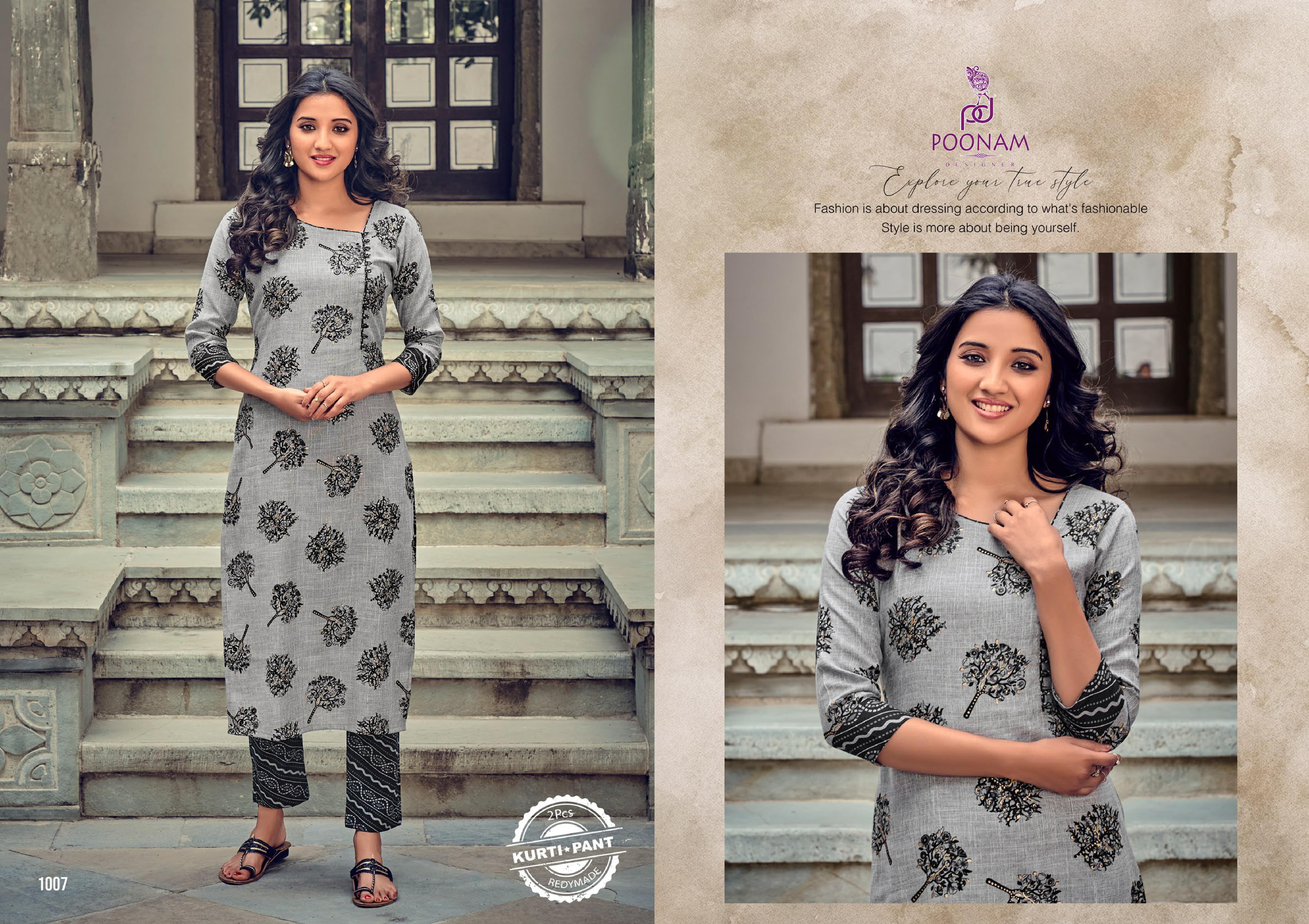 Poonam Aarna Rayon Designer Kurti With Bottom Catalog